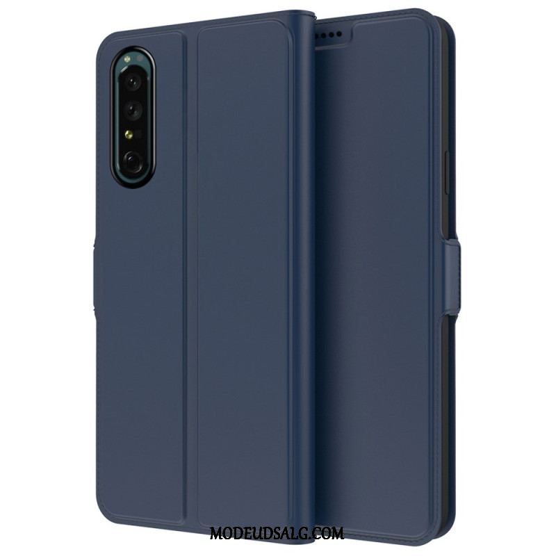 Flip Cover Sony Xperia 1 IV Slank Lædereffekt