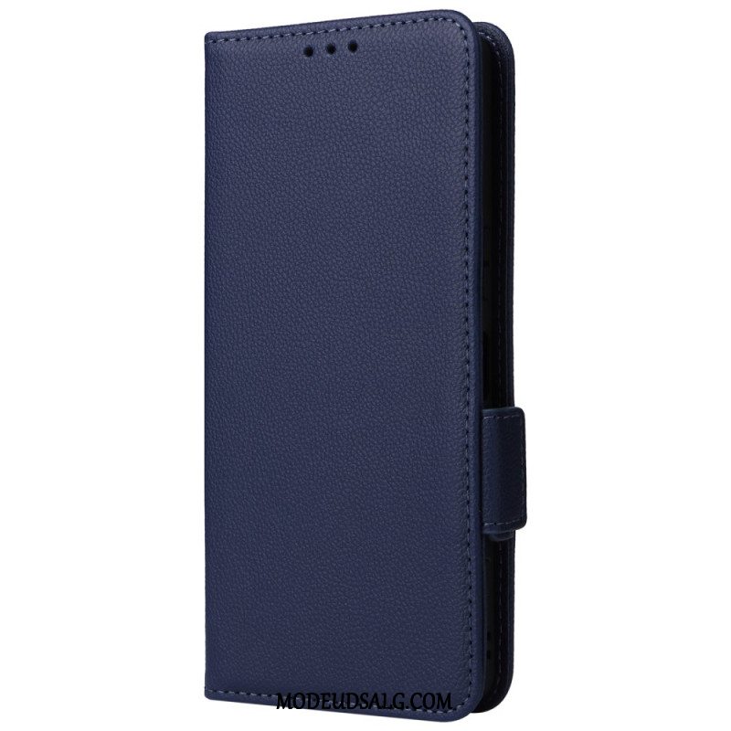 Flip Cover Sony Xperia 1 Vi Litchi Imiteret Læder Med Rem