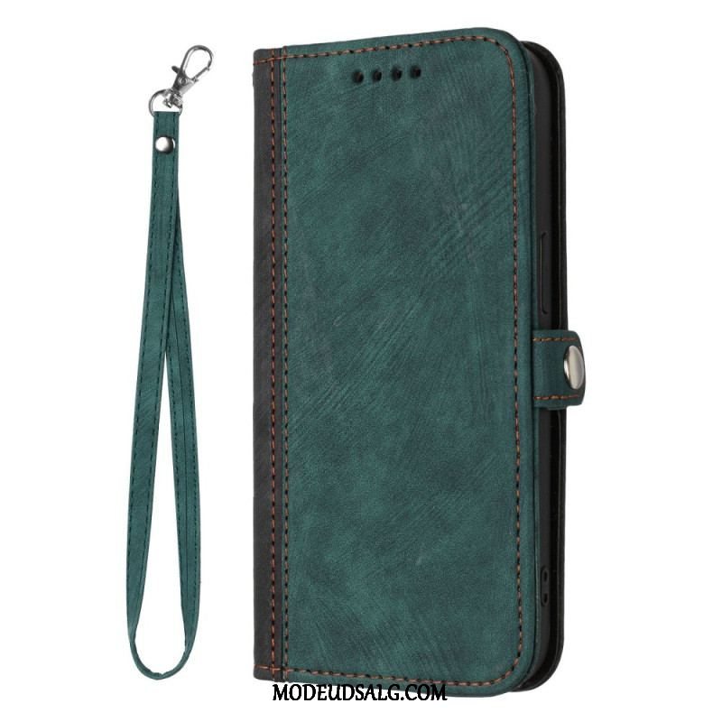 Flip Cover Sony Xperia 10 IV Tofarvet Med Rem