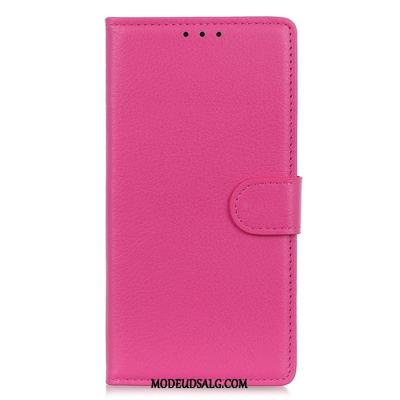 Flip Cover Sony Xperia 5 IV Traditionelt Litchi Imiteret Læder