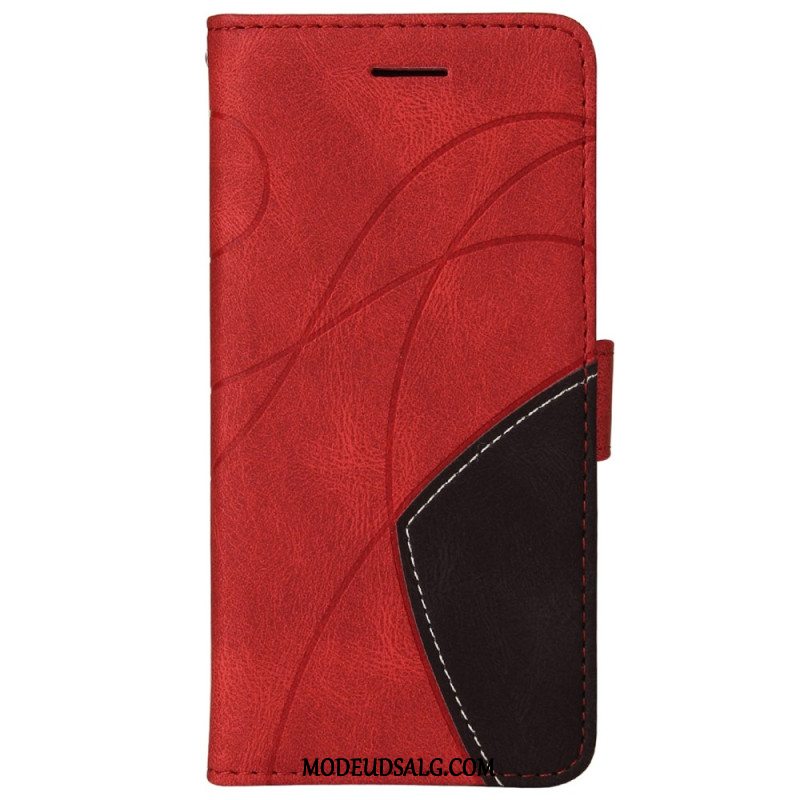 Flip Cover Til Motorola Edge 50 Pro Tofarvet Bølgelinje