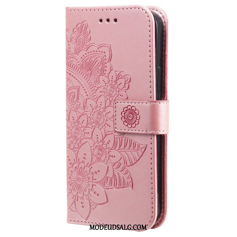 Flip Cover Til Oppo Reno 11 5g Blomstermønster Med Rem