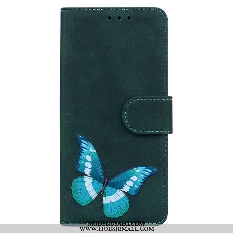 Flip Cover Til Samsung Galaxy S24 5g Sommerfugl Med Rem