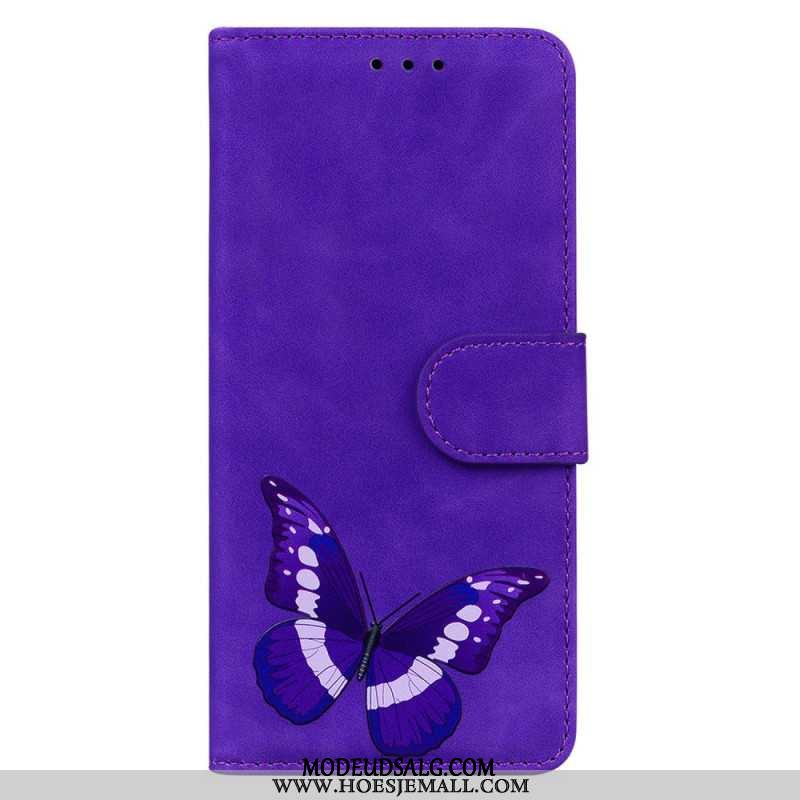 Flip Cover Til Samsung Galaxy S24 5g Sommerfugl Med Rem