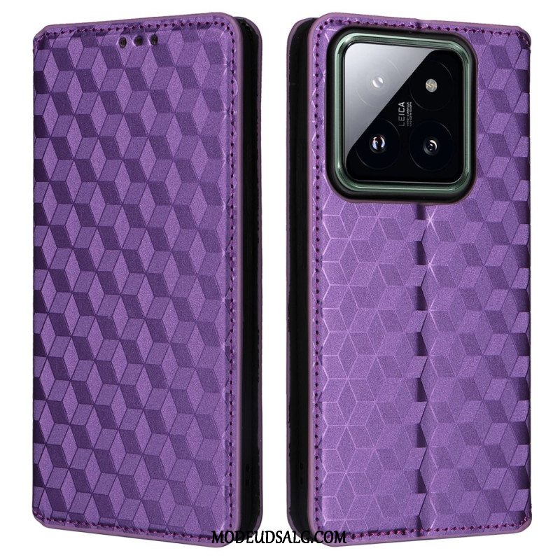 Flip Cover Til Xiaomi 14 Pro 3d Kuber