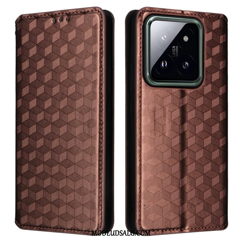 Flip Cover Til Xiaomi 14 Pro 3d Kuber