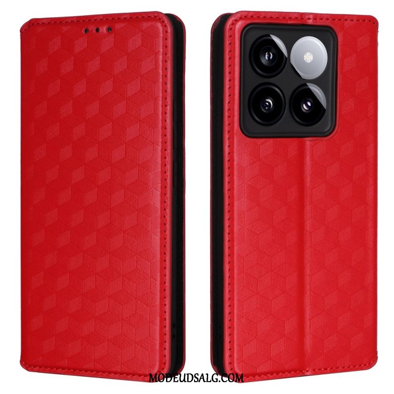 Flip Cover Til Xiaomi 14t Pro 3d Kuber