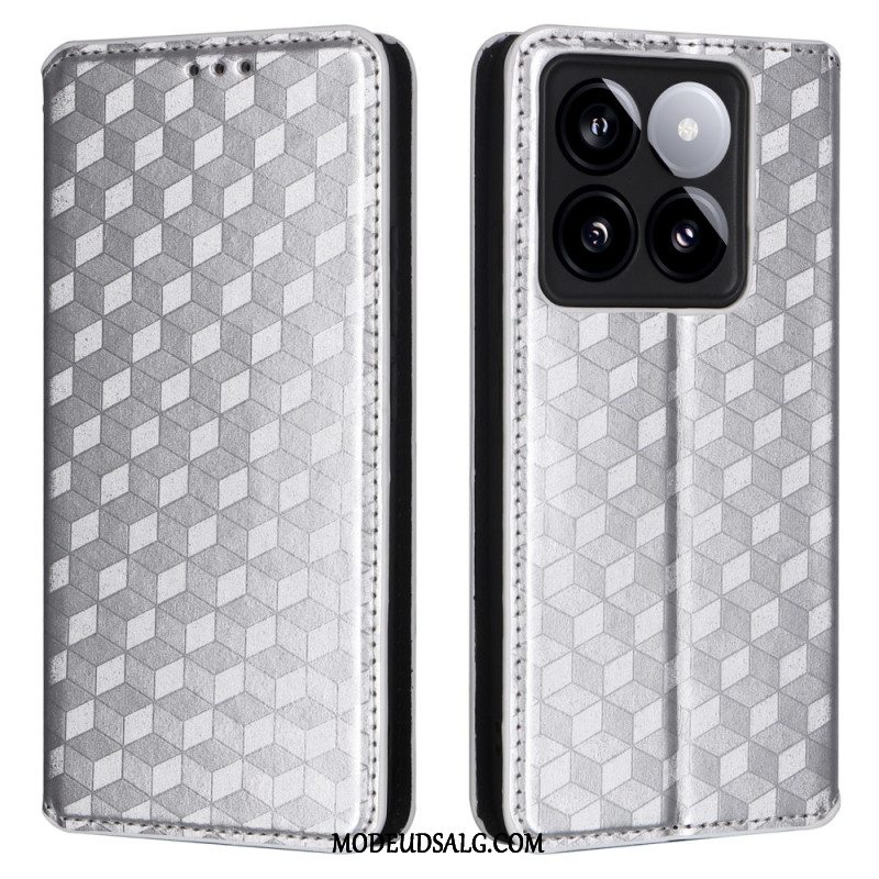 Flip Cover Til Xiaomi 14t Pro 3d Kuber