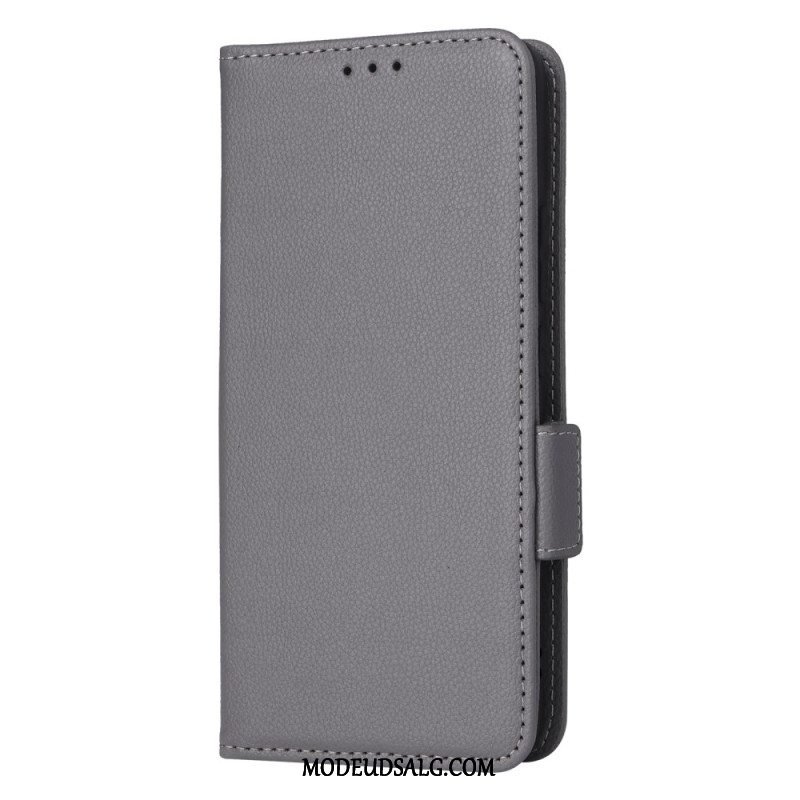 Flip Cover Til Xiaomi 14t Pro Litchi-tekstur Med Rem