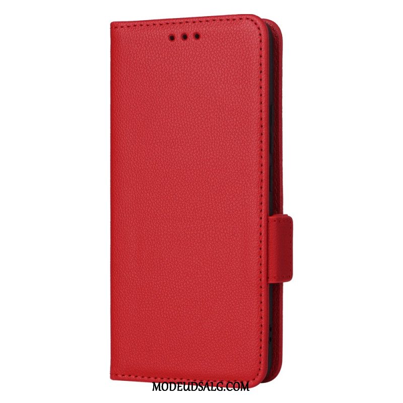 Flip Cover Til Xiaomi 14t Pro Litchi-tekstur Med Rem