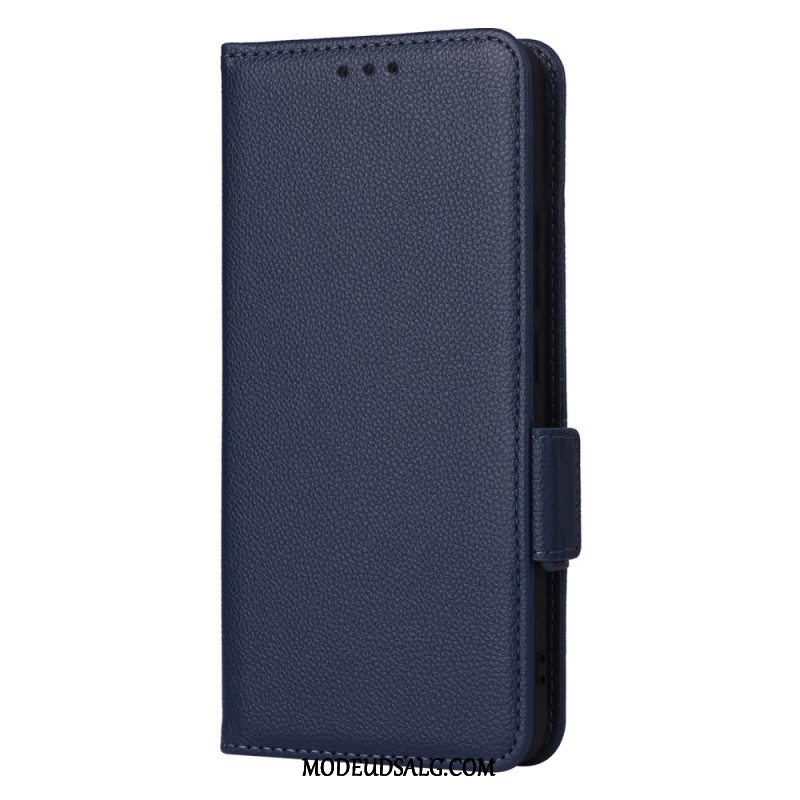 Flip Cover Til Xiaomi 14t Pro Litchi-tekstur Med Rem