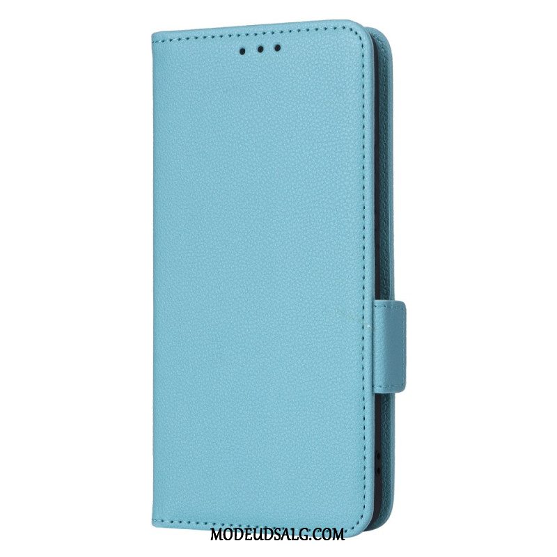 Flip Cover Til Xiaomi 14t Pro Litchi-tekstur Med Rem