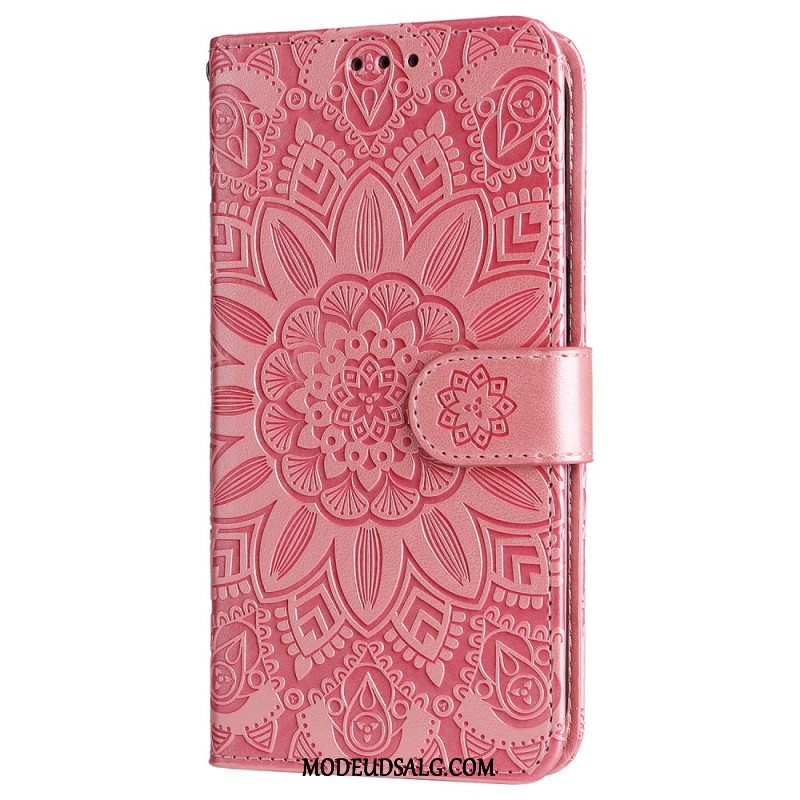 Flip Cover Til Xiaomi Redmi Note 13 4g Blomstermandala Med Rem