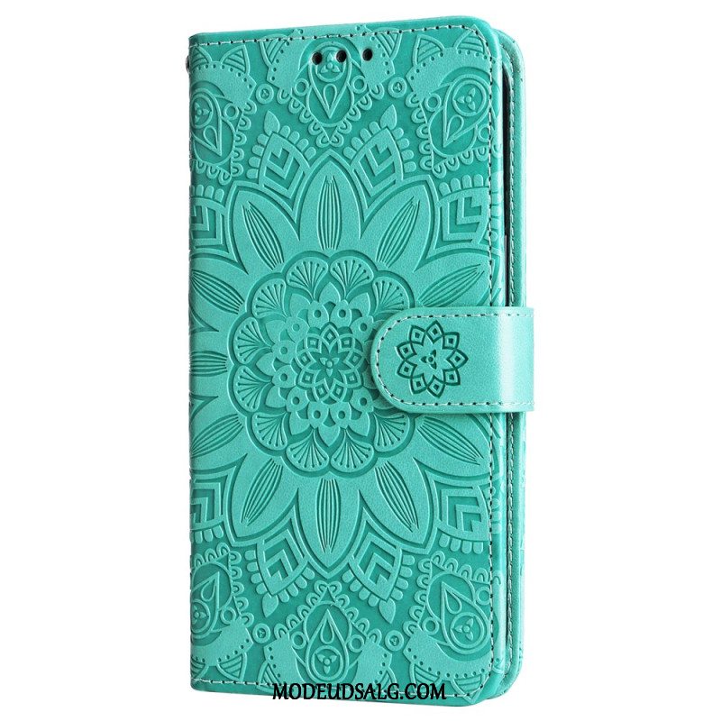 Flip Cover Til Xiaomi Redmi Note 13 4g Blomstermandala Med Rem