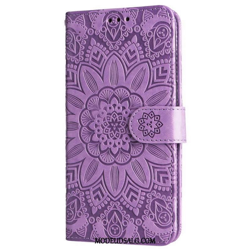 Flip Cover Til Xiaomi Redmi Note 13 4g Blomstermandala Med Rem