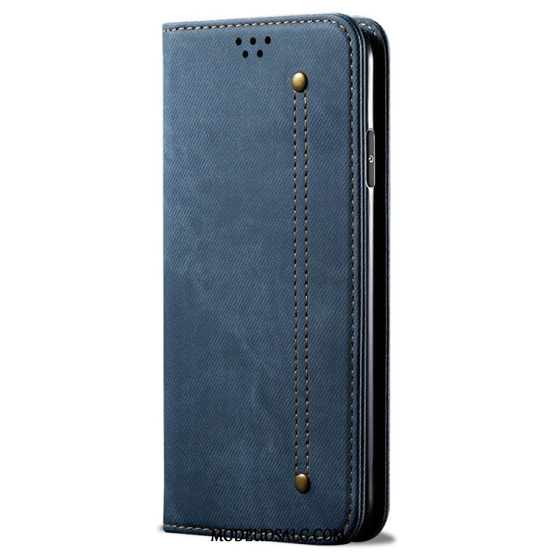 Flip Cover Til Xiaomi Redmi Note 13 4g Jeansstof