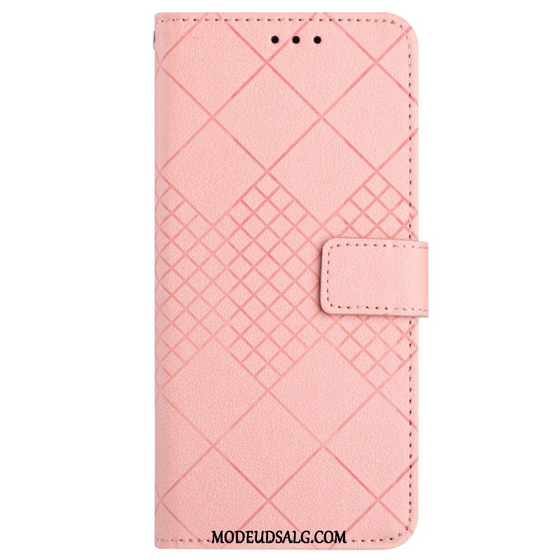 Flip Cover Til Xiaomi Redmi Note 13 4g Strappy Diamond Mønster