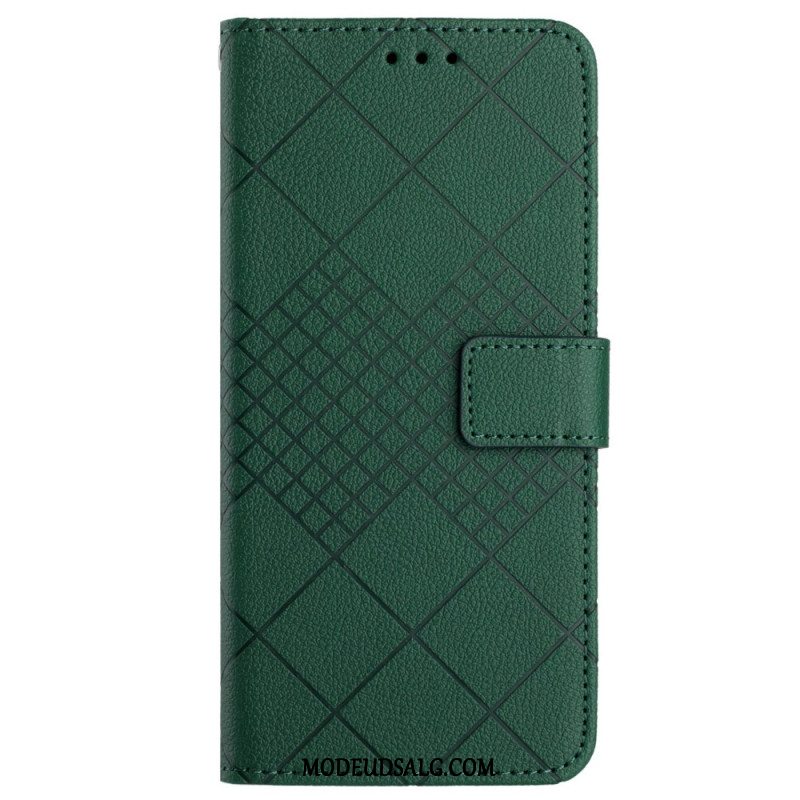 Flip Cover Til Xiaomi Redmi Note 13 4g Strappy Diamond Mønster