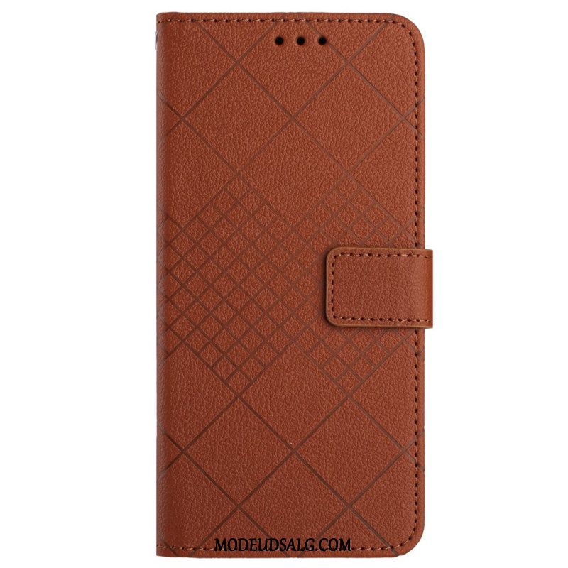 Flip Cover Til Xiaomi Redmi Note 13 4g Strappy Diamond Mønster