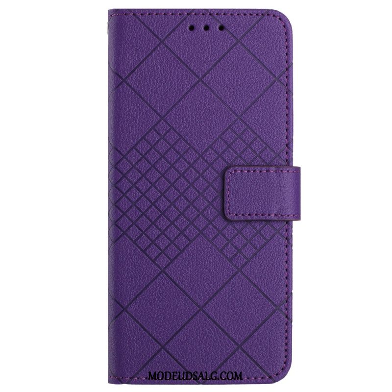 Flip Cover Til Xiaomi Redmi Note 13 4g Strappy Diamond Mønster