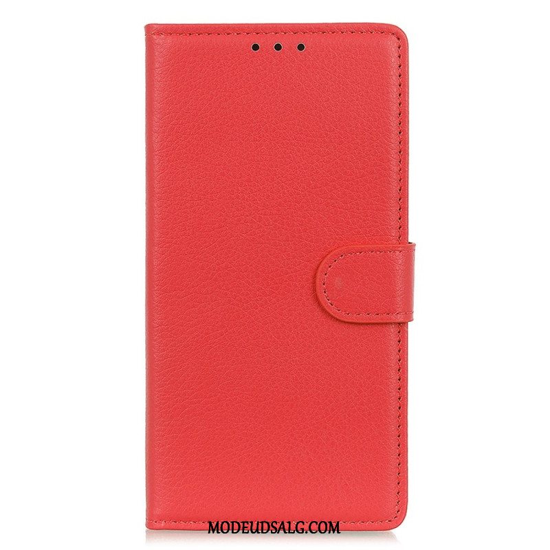 Flip Cover Til Xiaomi Redmi Note 13 4g Traditionelt Kunstlæder