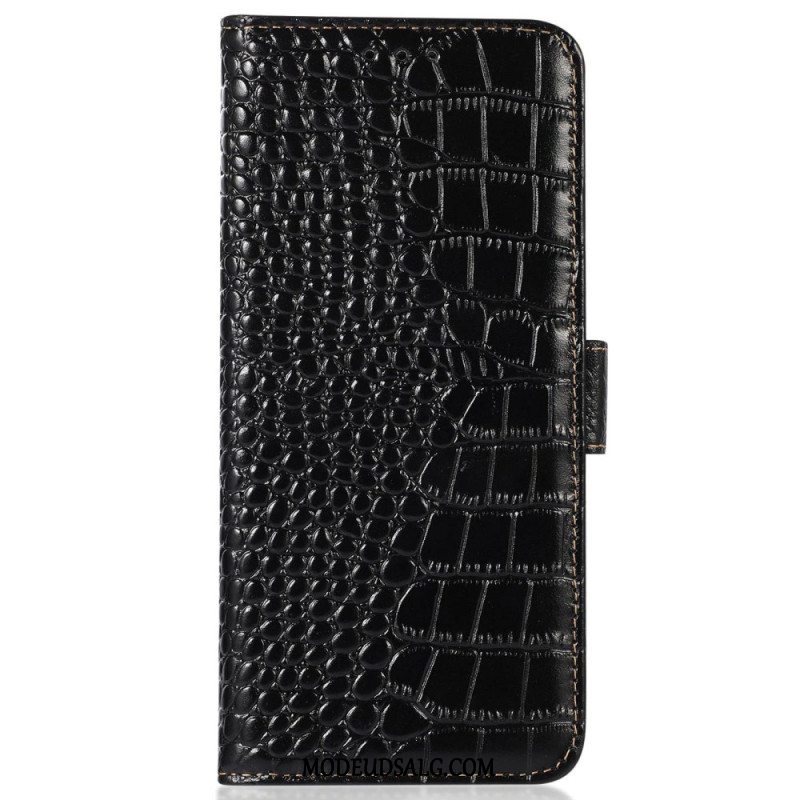 Flip Cover Til Xiaomi Redmi Note 13 Pro 4g Crocodile Design Rfid Blocking Technology