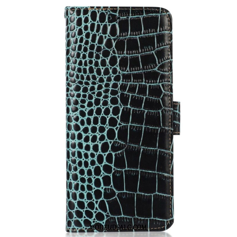 Flip Cover Til Xiaomi Redmi Note 13 Pro 4g Crocodile Design Rfid Blocking Technology