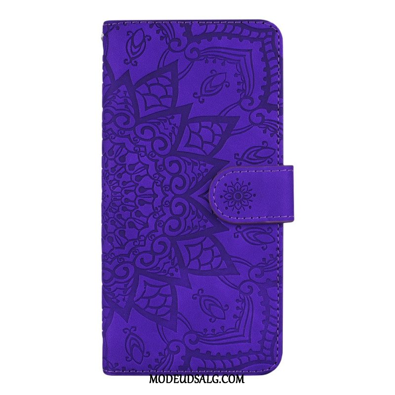 Flip Cover Til iPhone 16 Mandala Ruskindseffekt