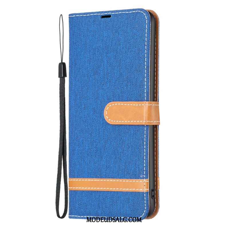 Flip Cover Til iPhone 16 Plus Strappy Jeans Stof