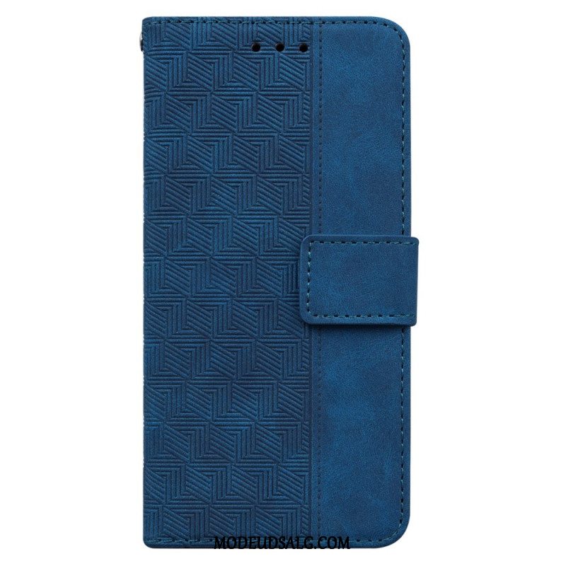 Flip Cover Til iPhone 16 Pro Max Strappy Vævet Mønster