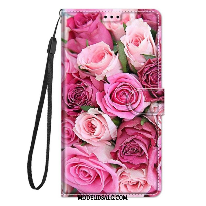 Flip Cover Xiaomi 12 / 12X Med Snor Strappy Floral