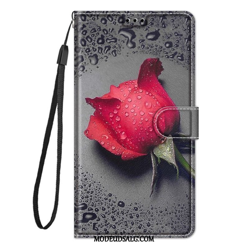 Flip Cover Xiaomi 12 / 12X Med Snor Strappy Floral