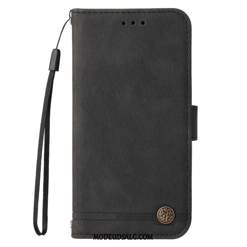 Flip Cover Xiaomi 12T / 12T Pro Dekorativ Nitte Og Snor