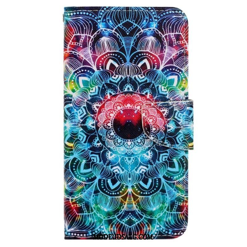 Flip Cover Xiaomi 12T / 12T Pro Med Snor Prangende Strappy Mandala