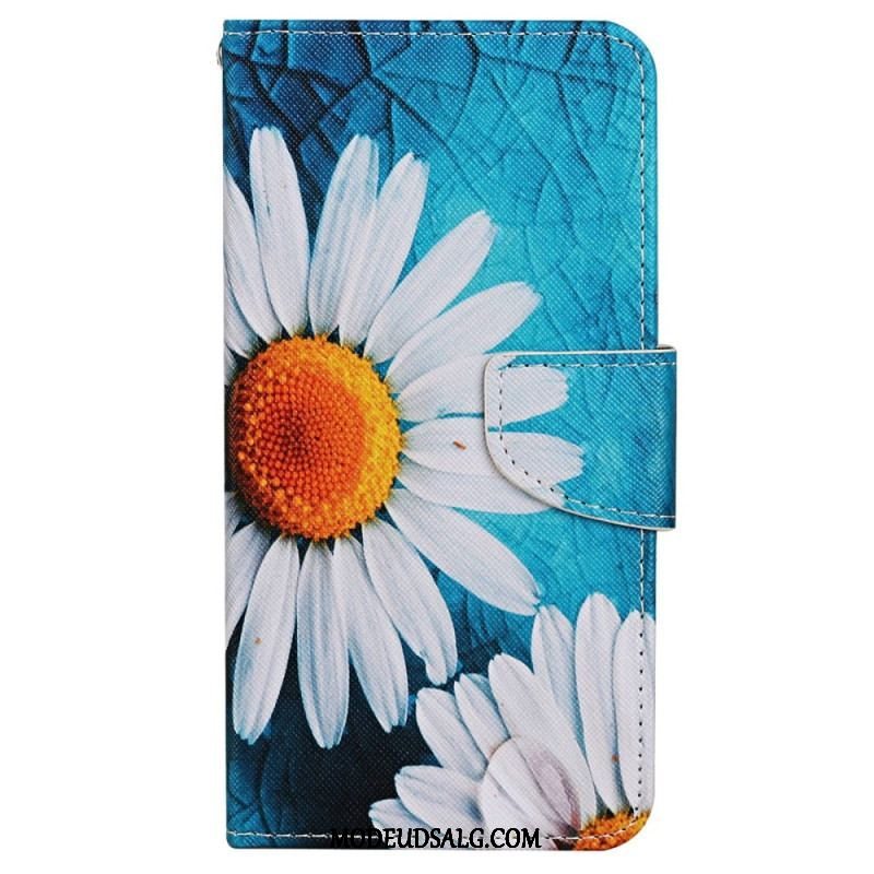 Flip Cover Xiaomi 12T / 12T Pro Med Snor Strappy Daisy