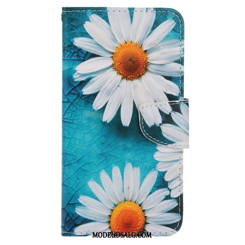 Flip Cover Xiaomi 12T / 12T Pro Med Snor Strappy Daisy