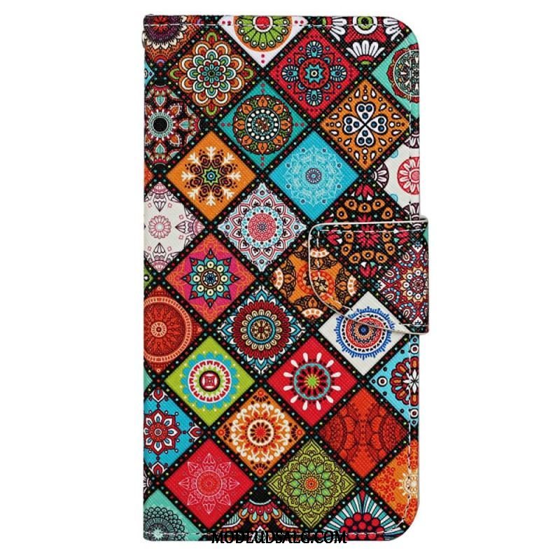 Flip Cover Xiaomi 12T / 12T Pro Patchwork Med Lanyard