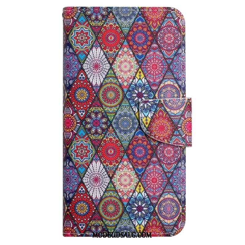 Flip Cover Xiaomi 12T / 12T Pro Patchwork Med Lanyard