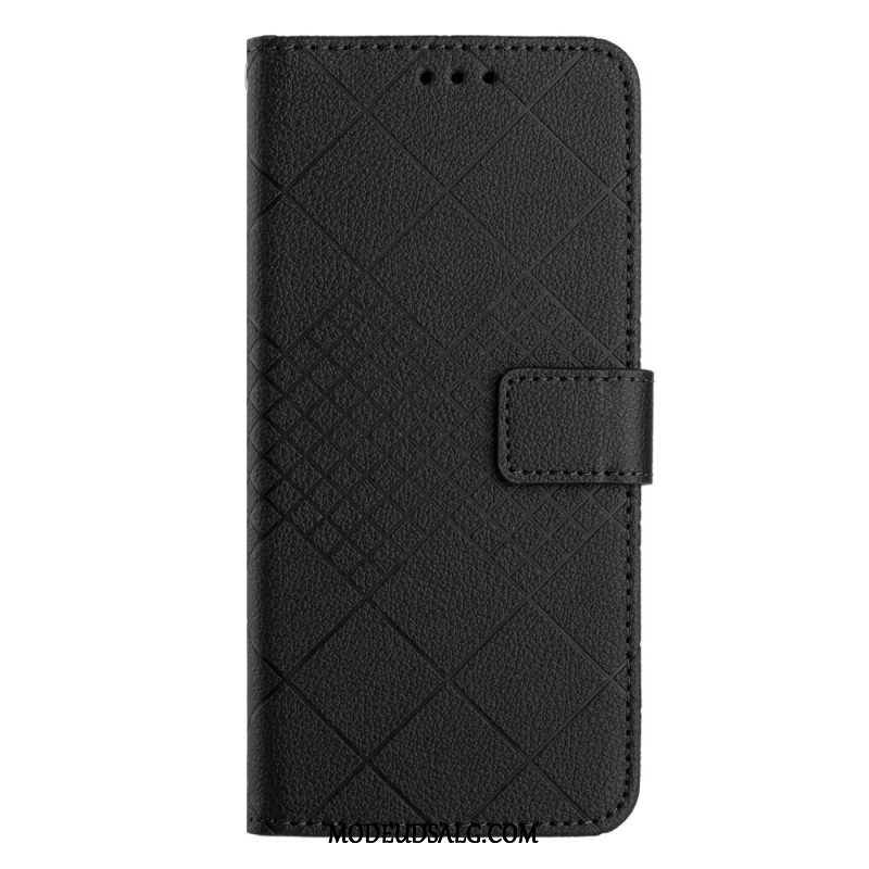 Flip Cover Xiaomi 14 Litchi Tekstur Diamanter Med Rem