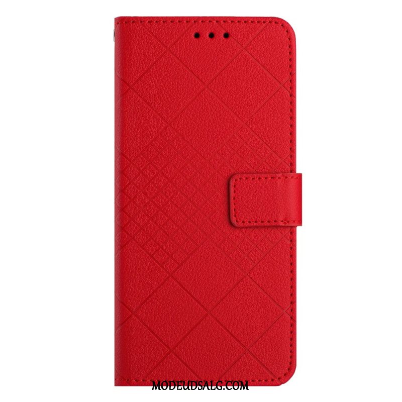 Flip Cover Xiaomi 14 Litchi Tekstur Diamanter Med Rem