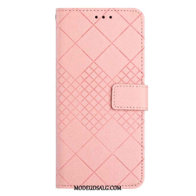 Flip Cover Xiaomi 14 Litchi Tekstur Diamanter Med Rem