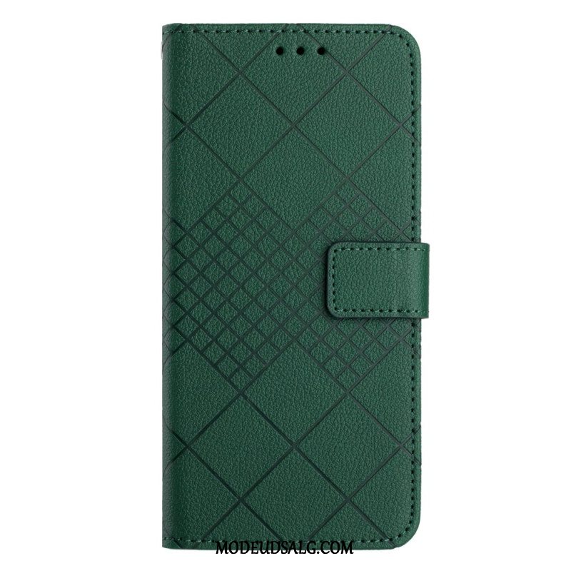 Flip Cover Xiaomi 14 Pro Strappy Diamond Mønster