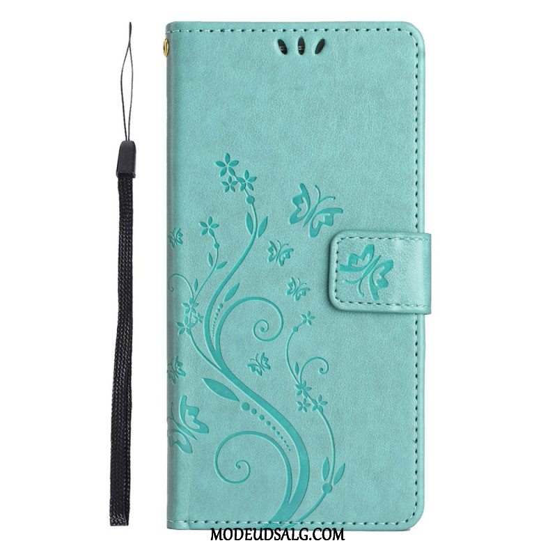 Flip Cover Xiaomi 14t Blomster Med Rem