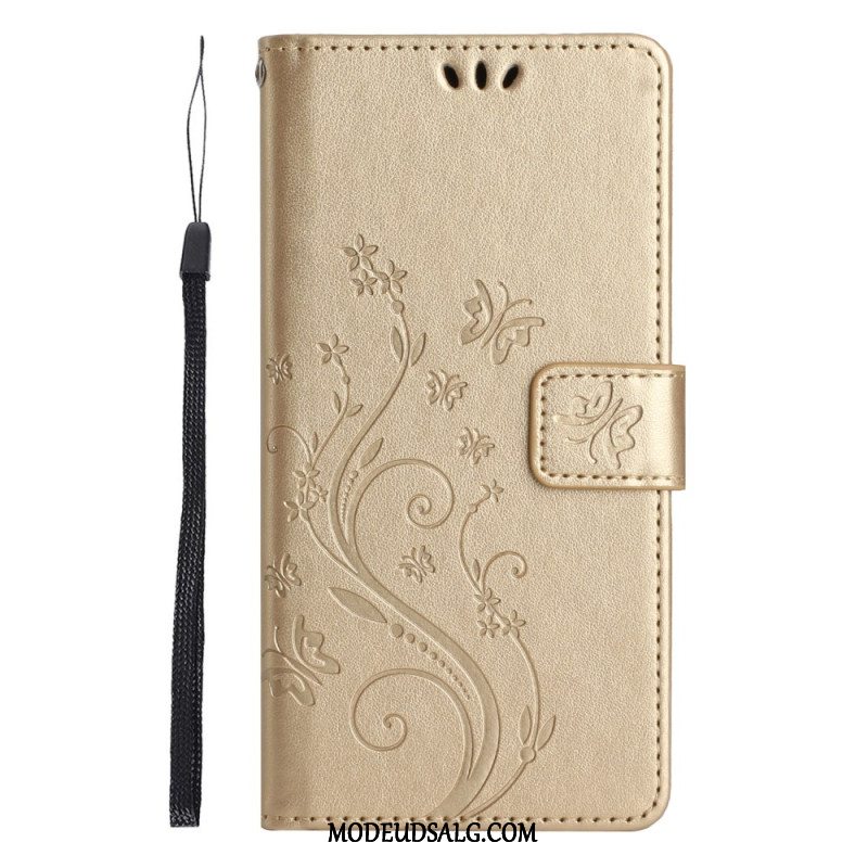 Flip Cover Xiaomi 14t Blomster Med Rem