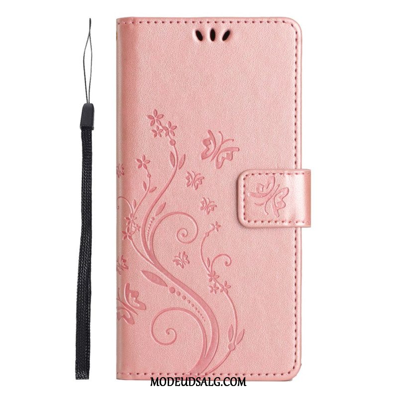 Flip Cover Xiaomi 14t Blomster Med Rem