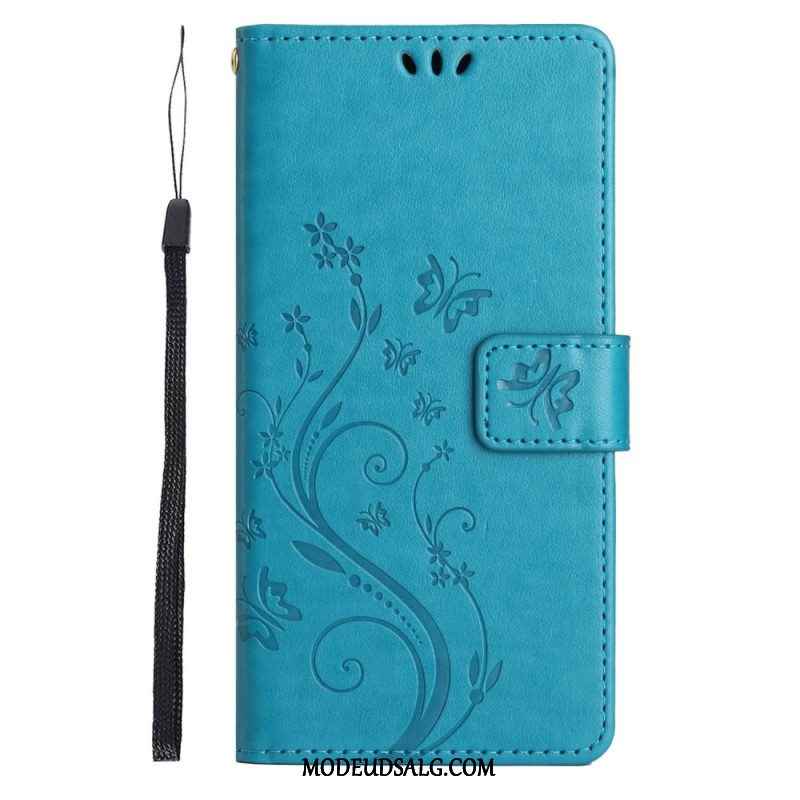 Flip Cover Xiaomi 14t Blomster Med Rem