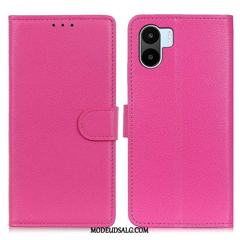 Flip Cover Xiaomi Redmi A1 Litchi Imiteret Læder