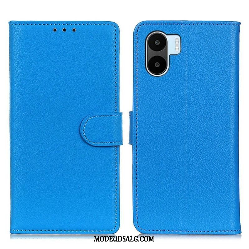 Flip Cover Xiaomi Redmi A1 Litchi Imiteret Læder