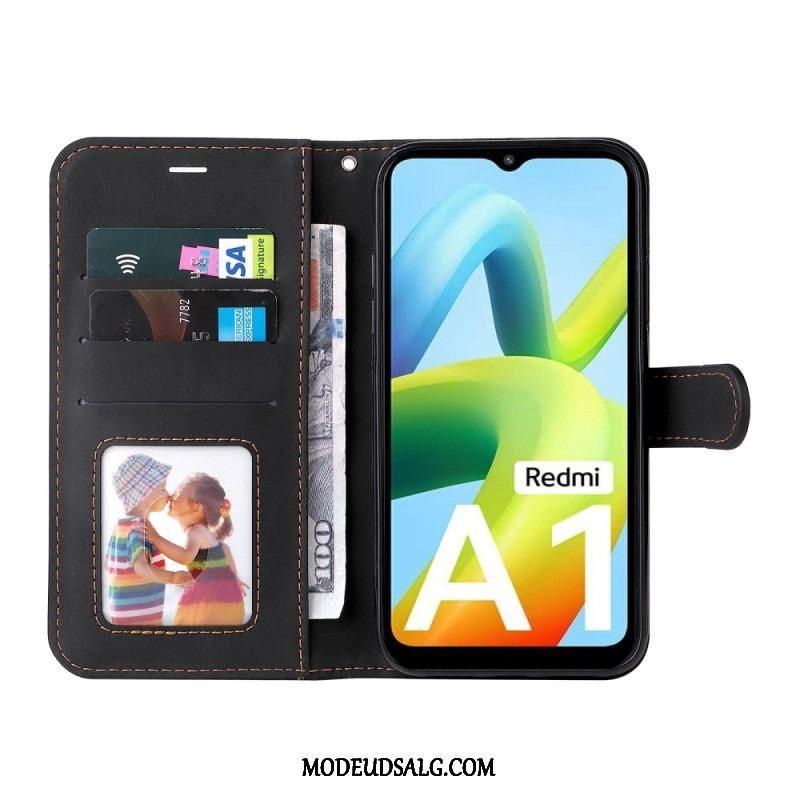 Flip Cover Xiaomi Redmi A1 Med Snor Trefarvet Rem