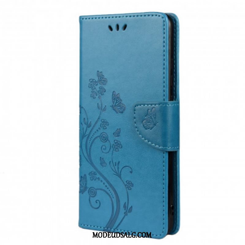 Flip Cover Xiaomi Redmi Note 10 / 10S Asiatiske Sommerfugle Og Blomster